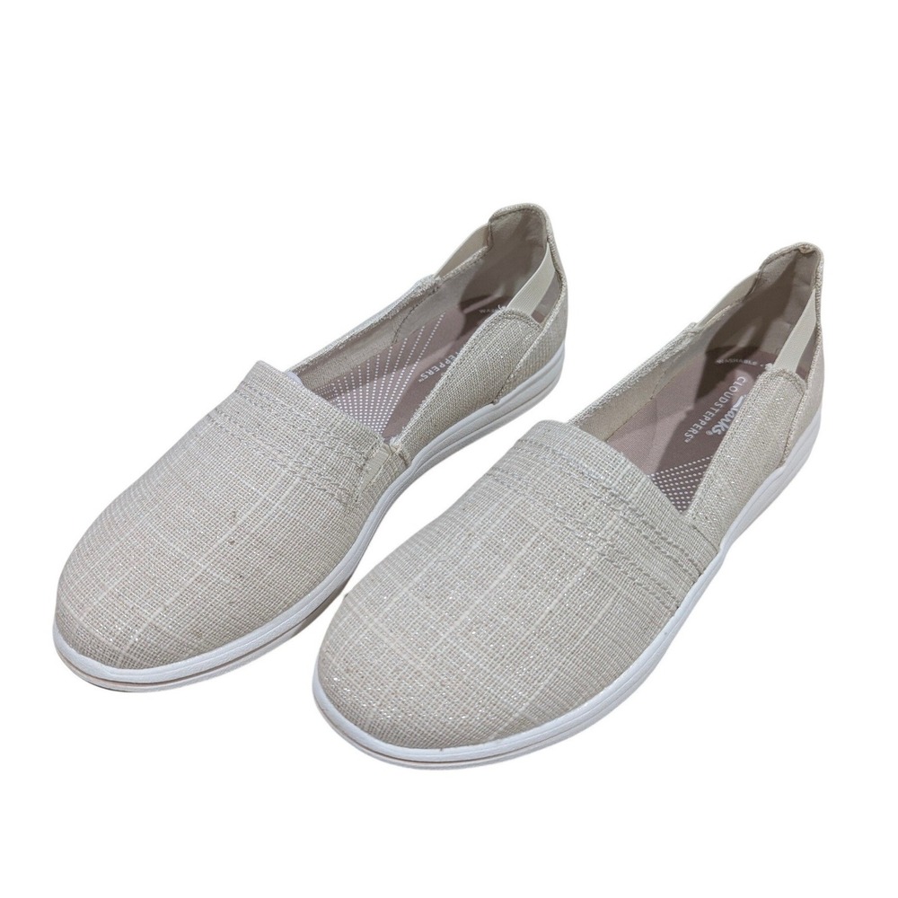 Clarks Cloudsteppers Breeze Step Loafers‎ Natural Interest Shimmer 8.5 M NIB